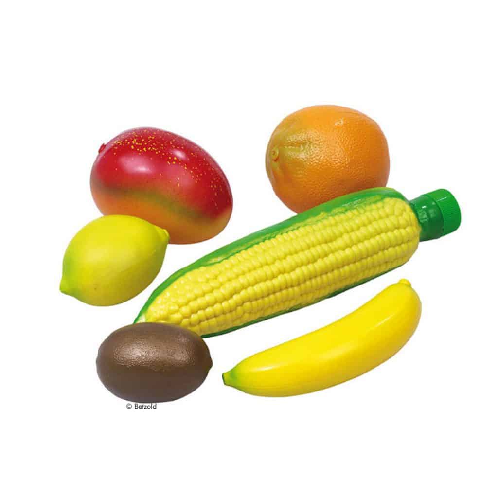 6 Obst-Shaker im Set mit Mais-Guiro