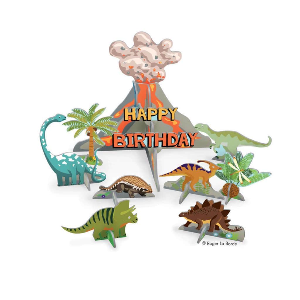 3D-Geburtstagskarte Dinosaurier Pop & Slot