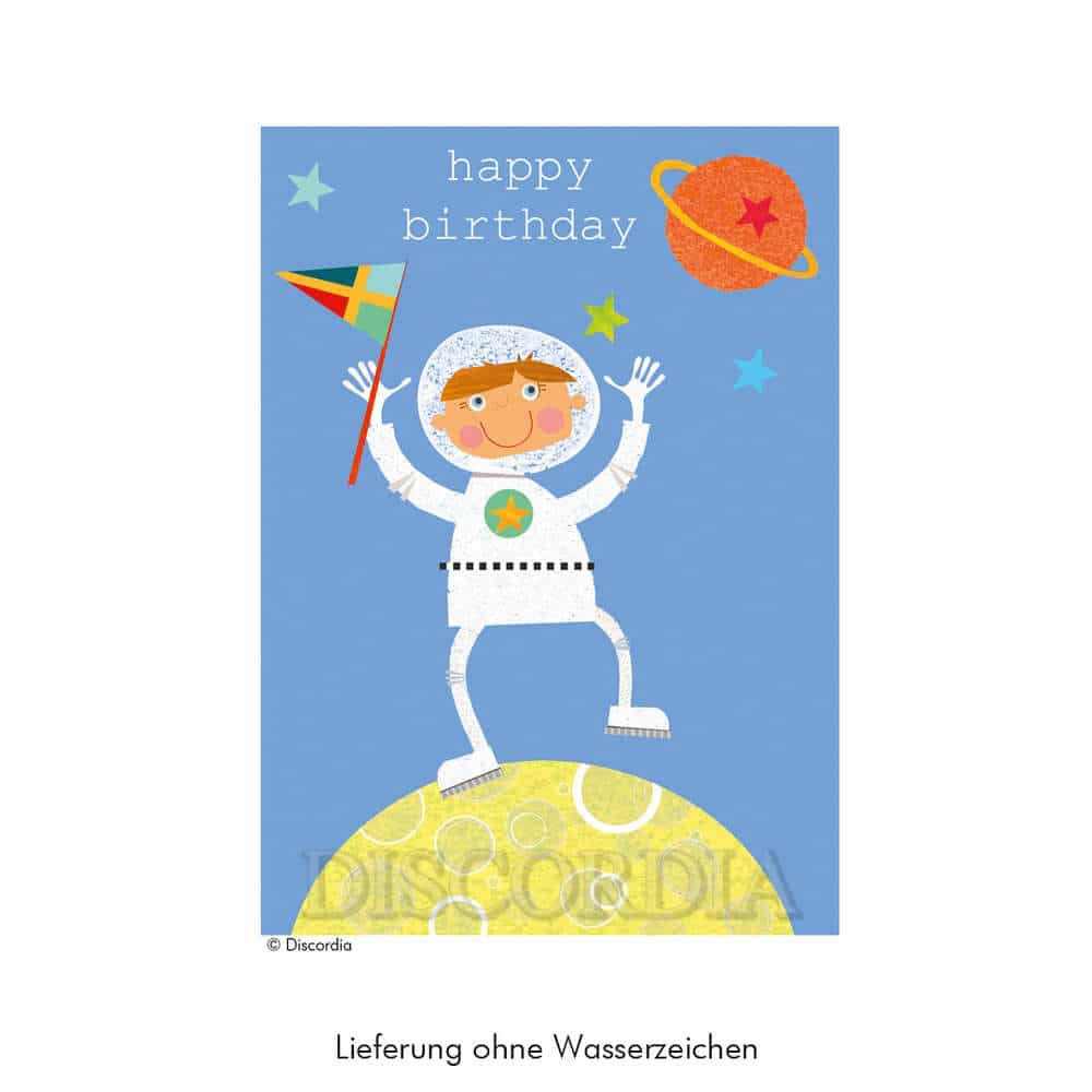 Geburtstagskarte Doppelkarte Astronaut