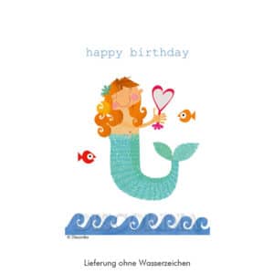 Geburtstagskarte Doppelkarte Meerjungfrau