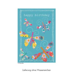 Geburtstagskarte Doppelkarte Schmetterlinge