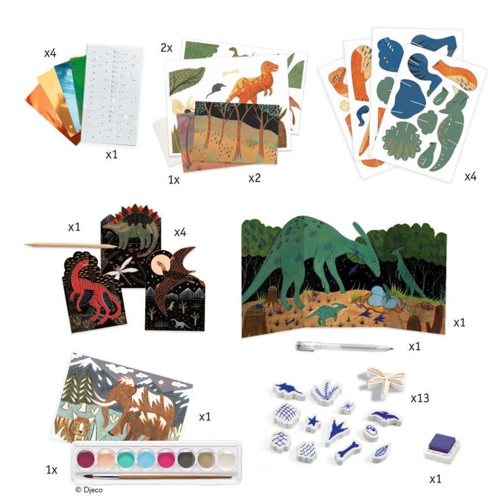 Djeco Kreativset Multi-Activity Kit Welt der Dinosaurier