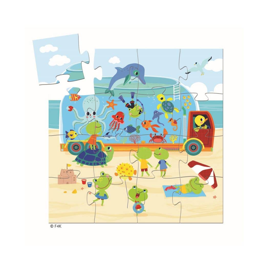 Djeco Silhouetten-Puzzle Aquarium 16 Teile