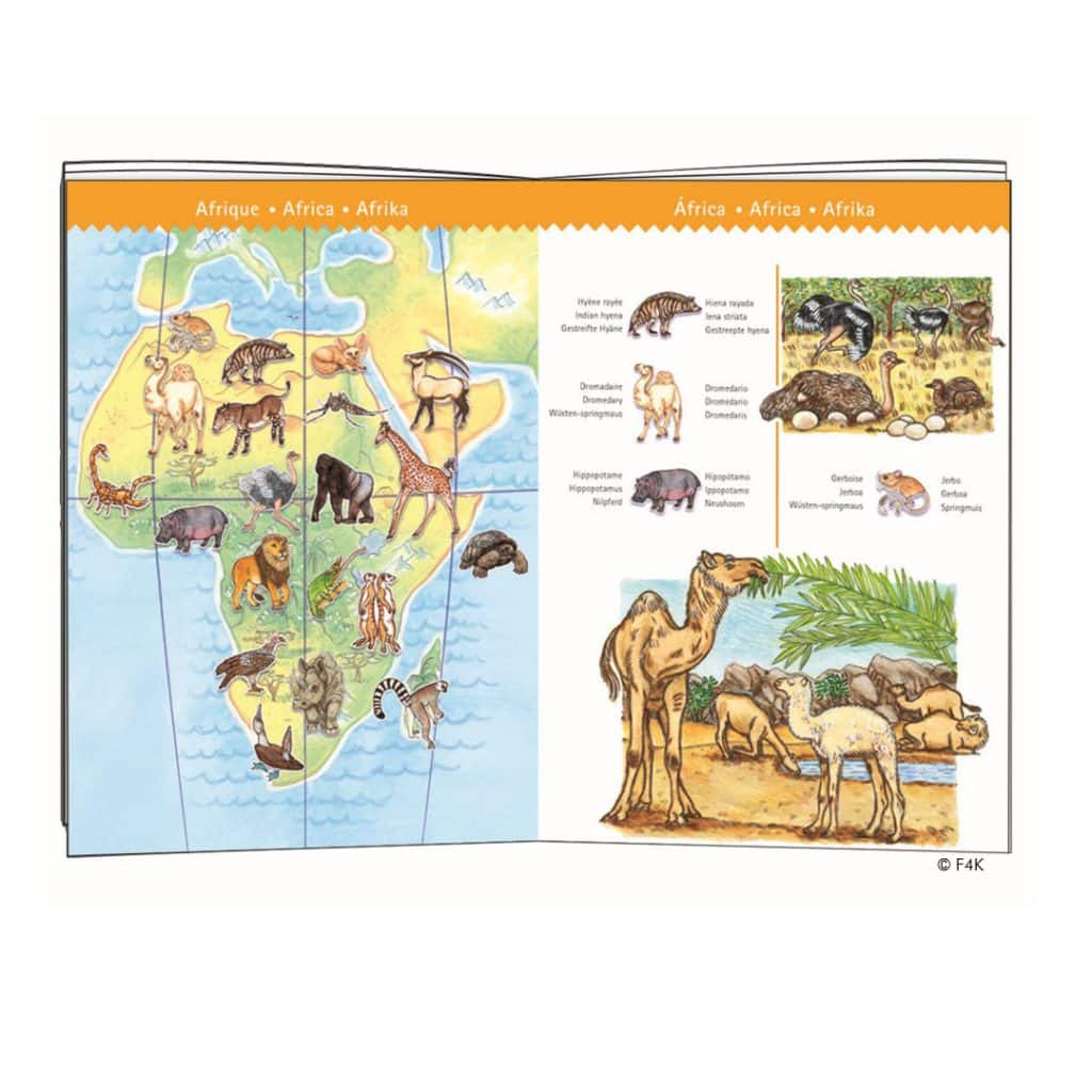 Djeco Entdecker-Puzzle Weltkarte mit Tieren 100 Teile