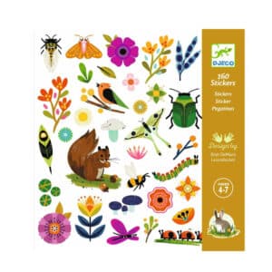 Djeco-Sticker-Set-160-Aufkleber-Garten-Blumen-und-Tiere