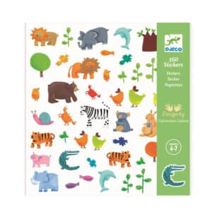 Djeco-Sticker-Set-160-Aufkleber-Tiere
