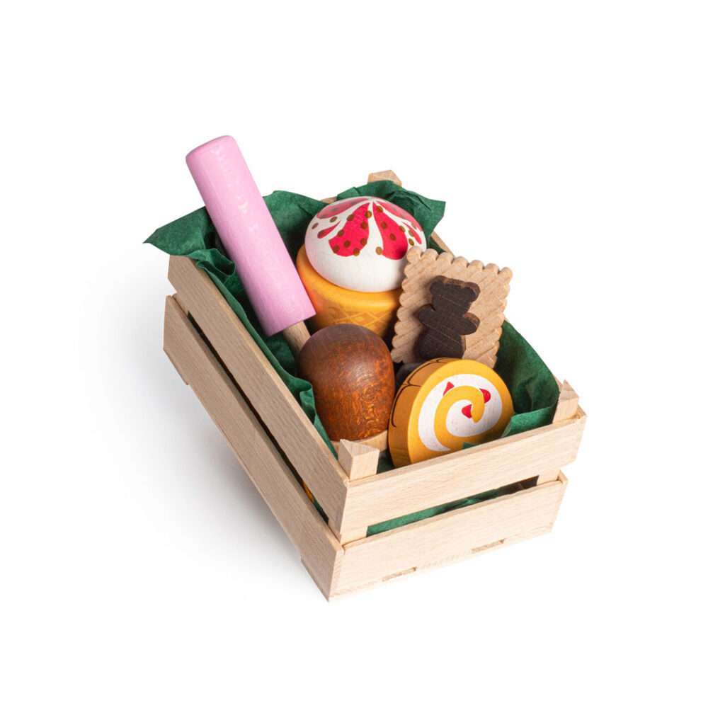 Erzi-Kaufladen-Kinderkueche-Sortiment-Suessigkeiten-Sweets-klein