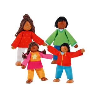 Moderne Puppenfamilie für das Puppenhaus