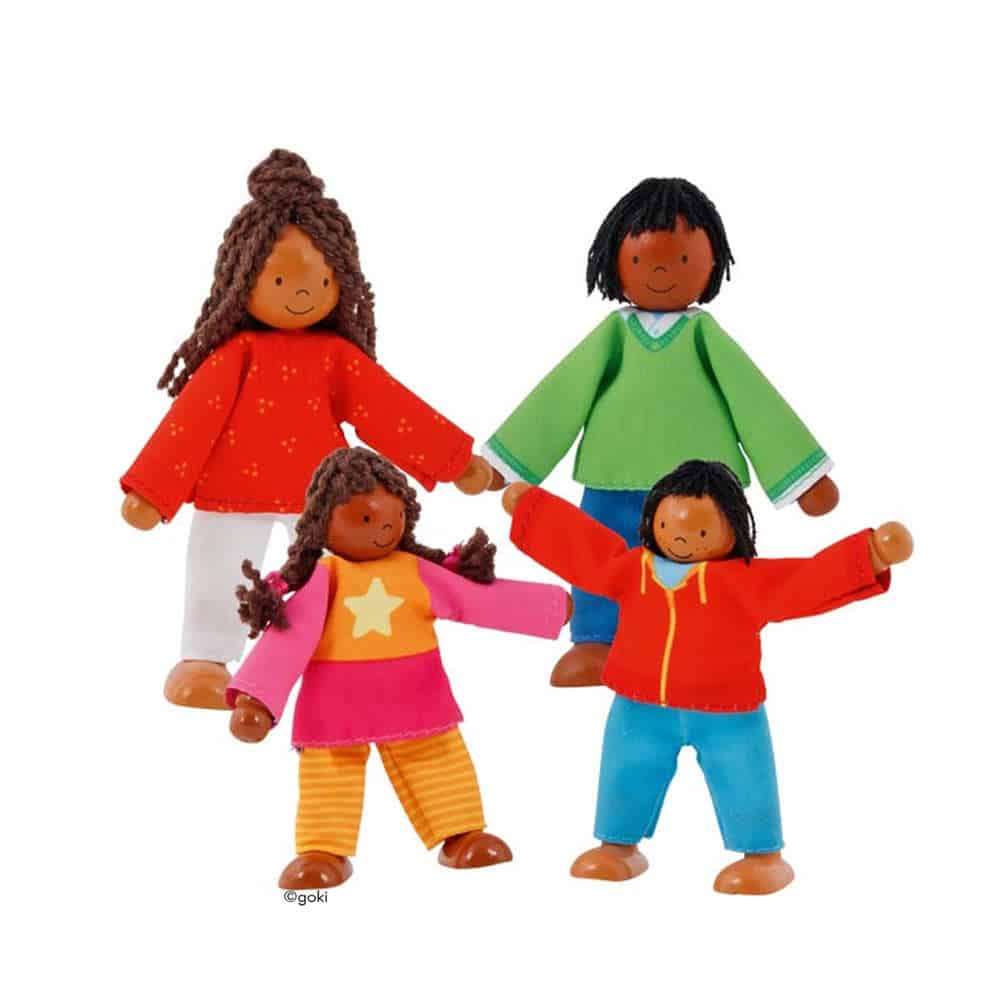 Moderne Puppenfamilie für das Puppenhaus