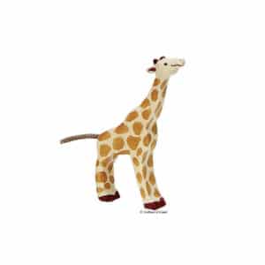 Holztiger Holzfigur Giraffe klein, fressend