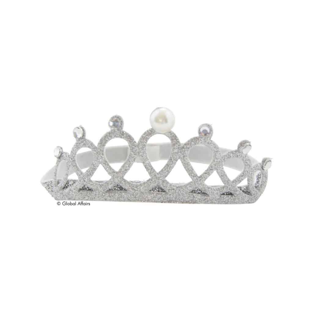 Haarband in Silber mit Diadem-Krone