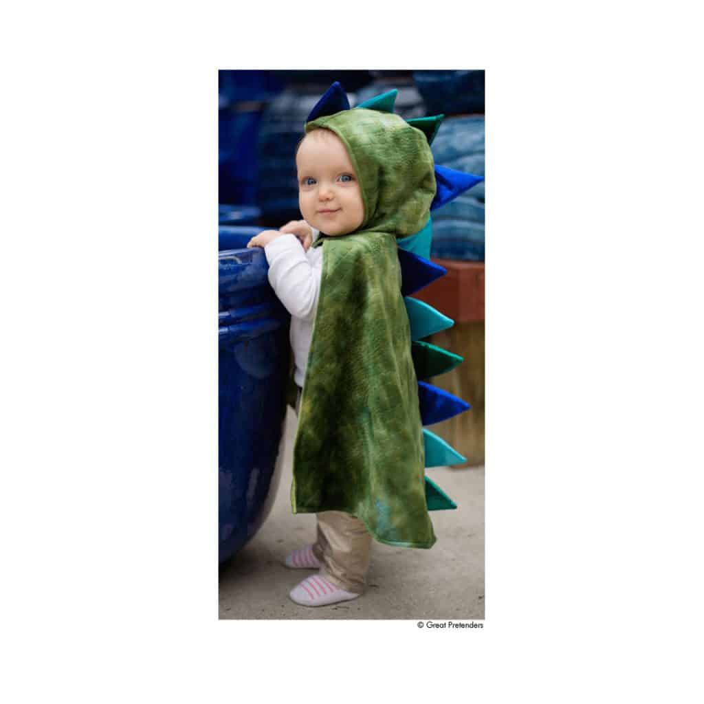 Kostüm-Cape grün-blauer Drache für Kleinkinder