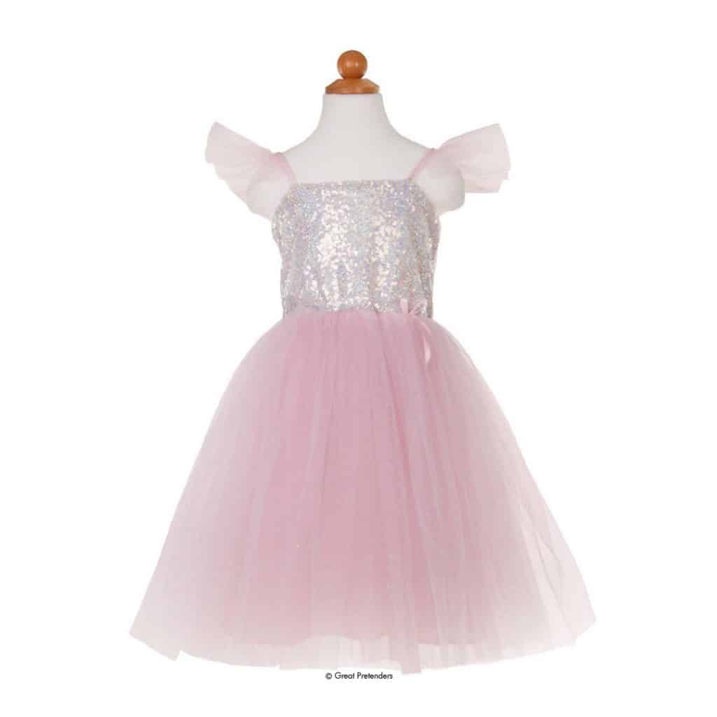 Prinzessinnen-Kostüm in Rosa mit Glitzer-Pailletten
