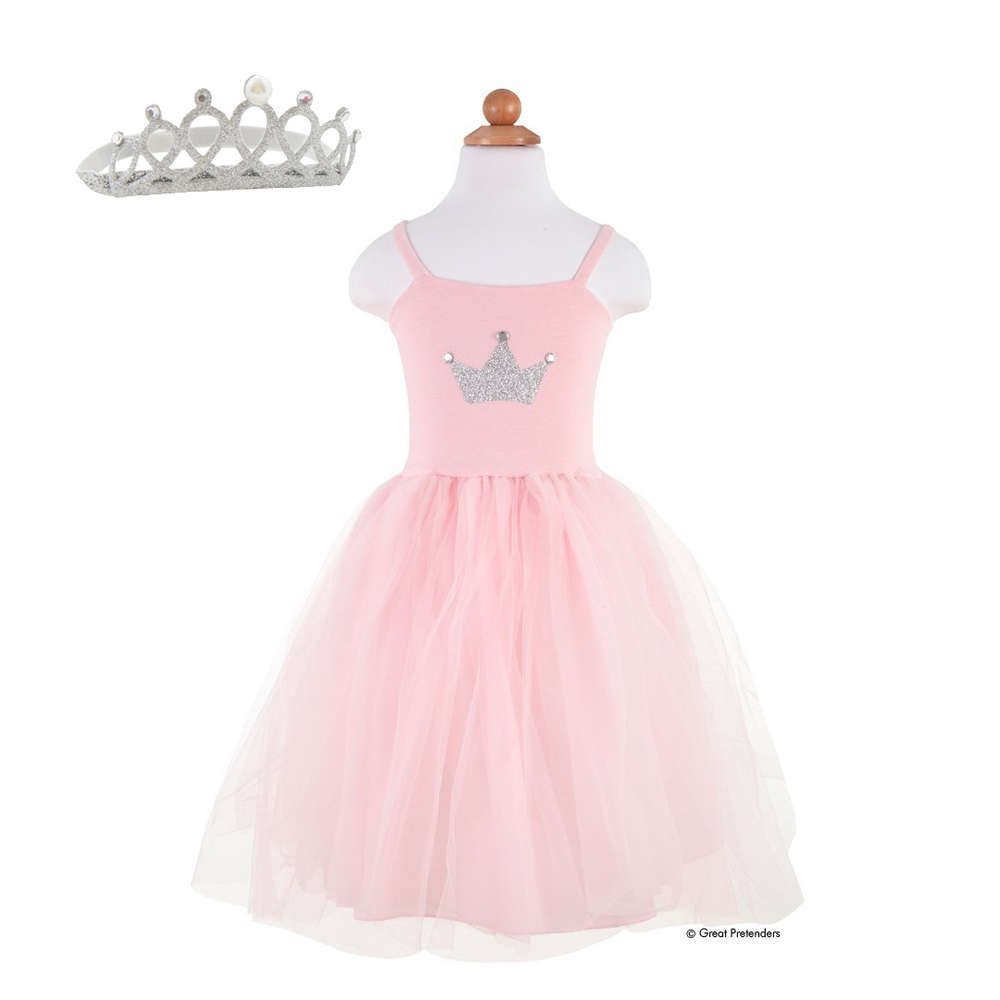 Prinzessinnen-Kostüm in Rosa mit Krone