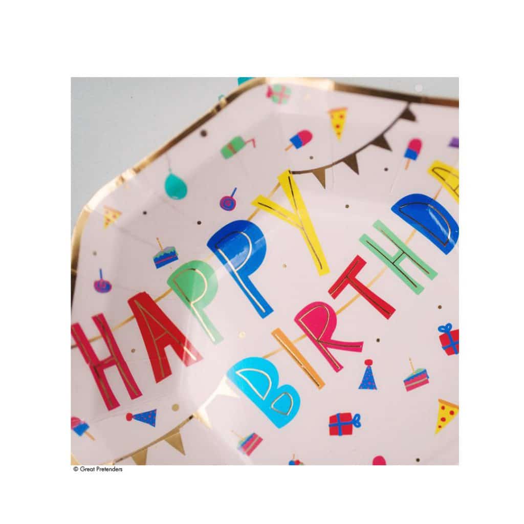 8 Party Pappteller "Happy Birthday"