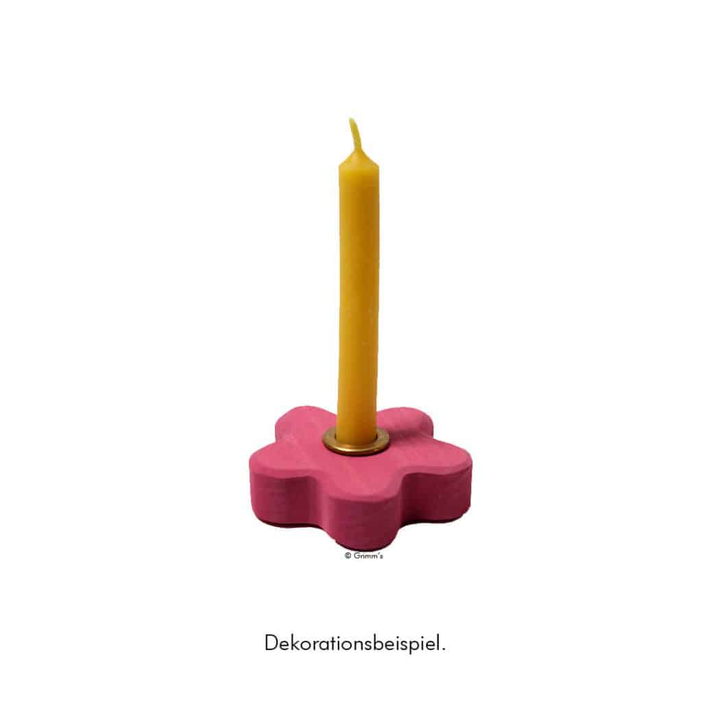 Lebenslicht Kerzenhalter Rosa Blume