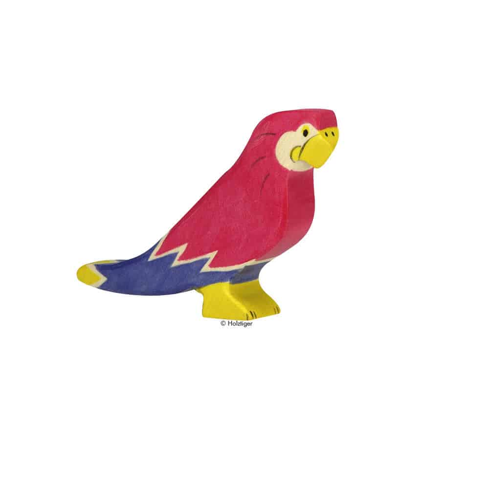 Holztiger Holzfigur Vogel Papagei