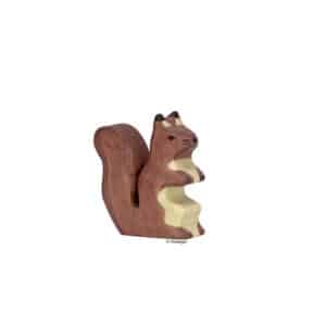 Holztiger Holzfigur Eichhörnchen sitzend, braun