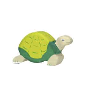 Holztiger Holzfigur Schildkröte grün