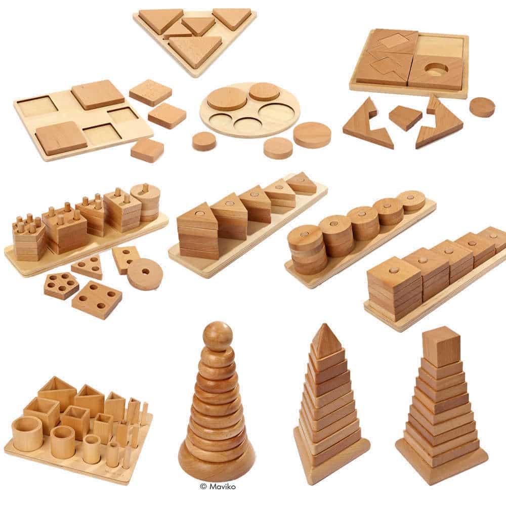 Krippen-Set Holzspielzeug Sinnesmaterial