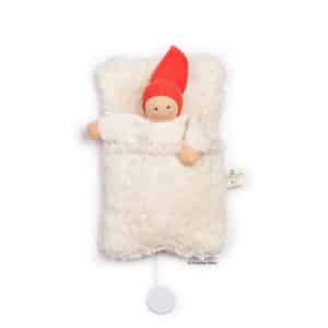 Nanchen Bio-Puppe Nucki im Spieluhr-Bett