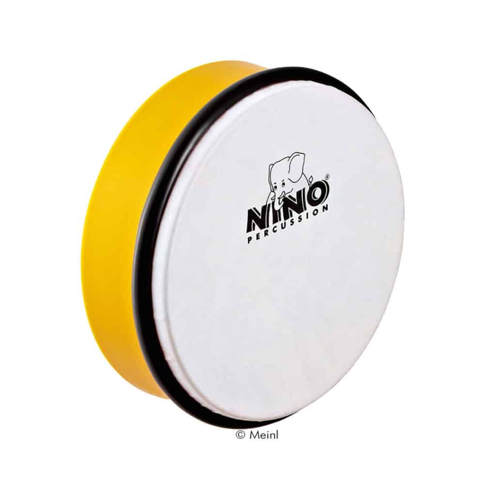 Nino-Percussion-Tamburin-ABS-Handtrommel-15cm-gelb