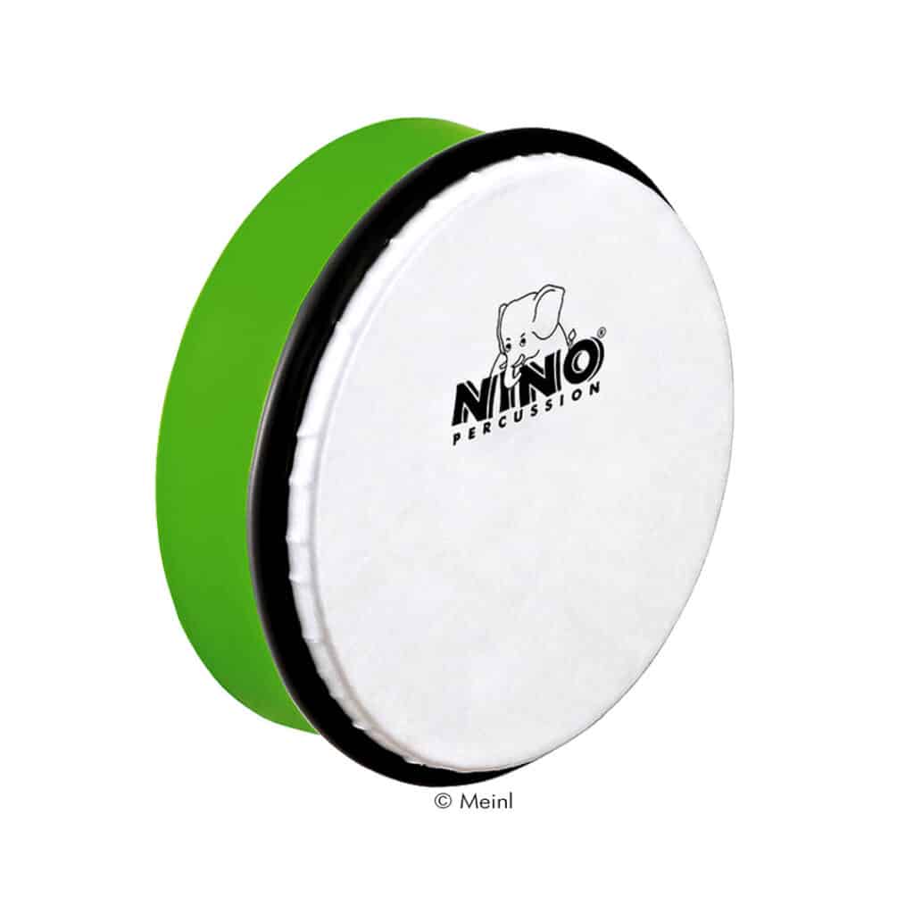 Nino-Percussion-Tamburin-ABS-Handtrommel-15cm-gruen