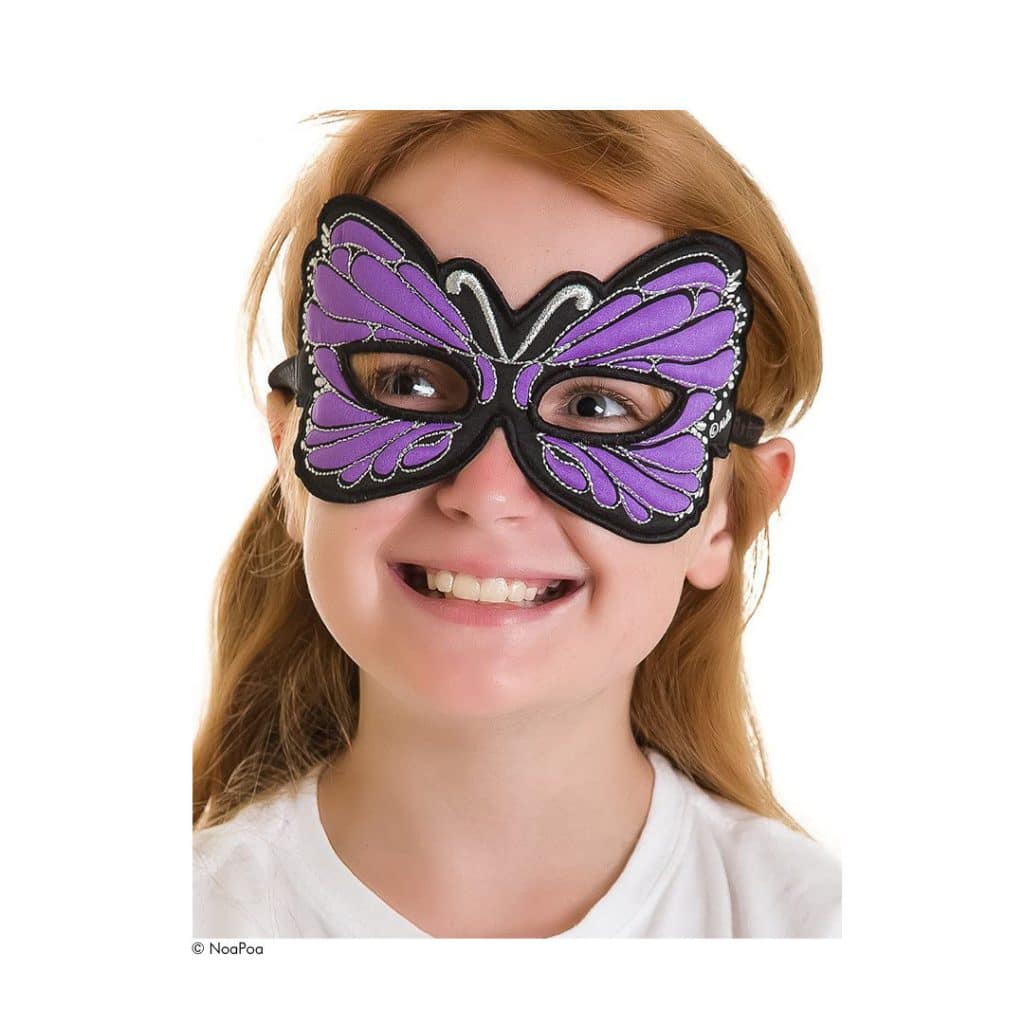 Maske Lila Schmetterling mit Glitzer
