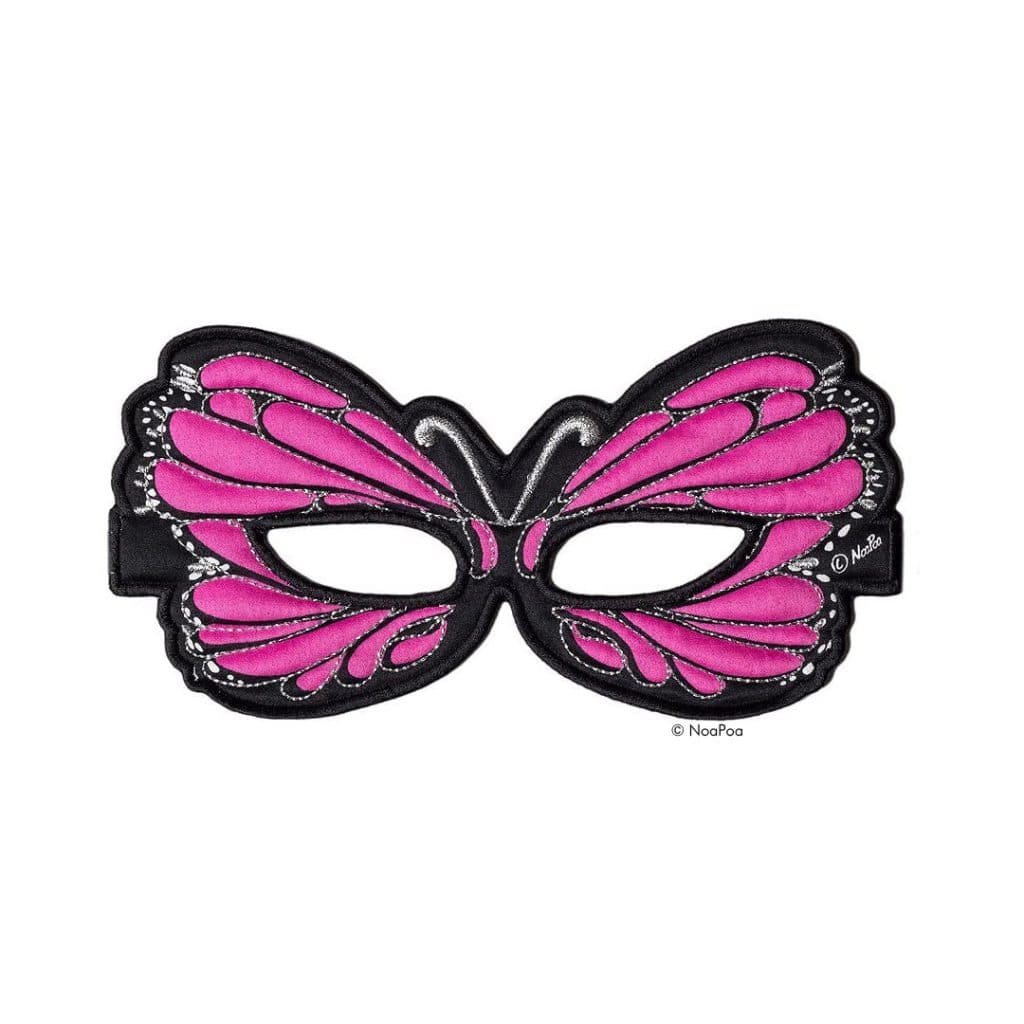 Maske Rosa Schmetterling mit Glitzer