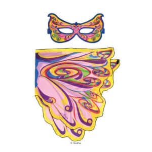 Kostümflügel und Maske Set Regenbogenfee