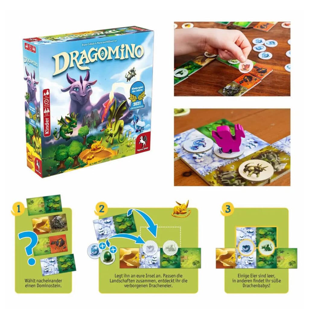 Pegasus-Spiel-Brettspiel-Familienspiel-Kinderspiel-Dragomino