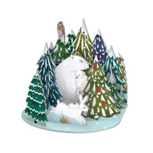 Roger-la-Borde-3D-Weihnachtsdekoration-Pop-n-Slot-Eisbaeren-Familie-im-Wald-zum-Aufstellen-POP117
