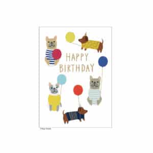 Geburtstagskarte Hunde mit Luftballons