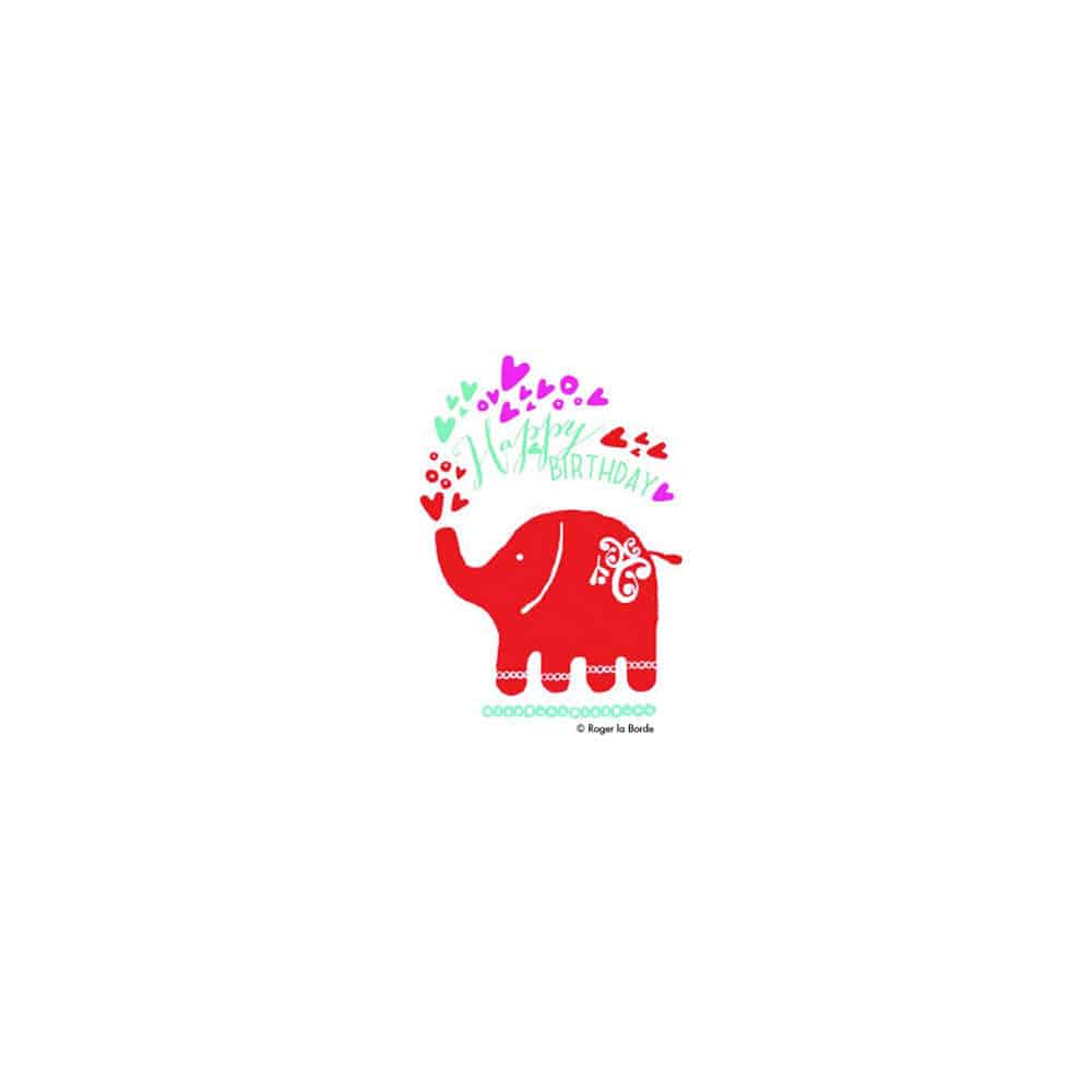 Geburtstagskarte Elefant Letterpress
