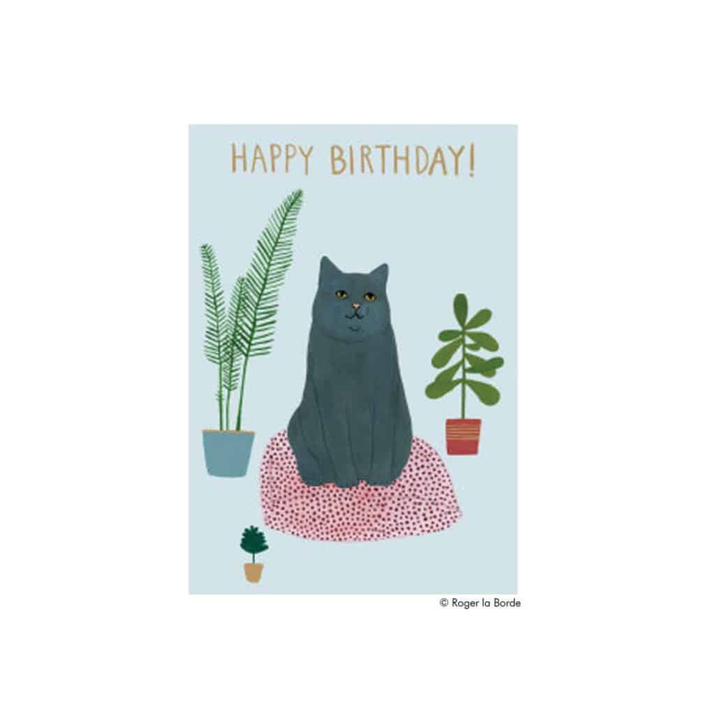Geburtstagskarte Elegante Katze