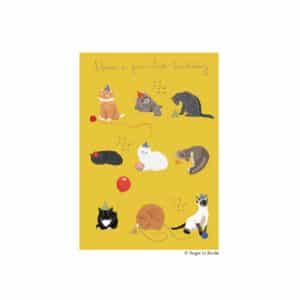 Geburtstagskarte Neun Katzen