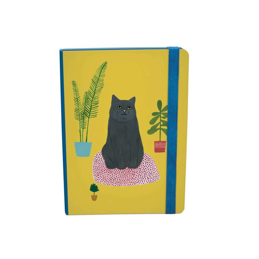Roger-la-Borde-Tagebuch-Notizbuch-Journal-mit-Gummiband-Verschluss-Elegante-Katze