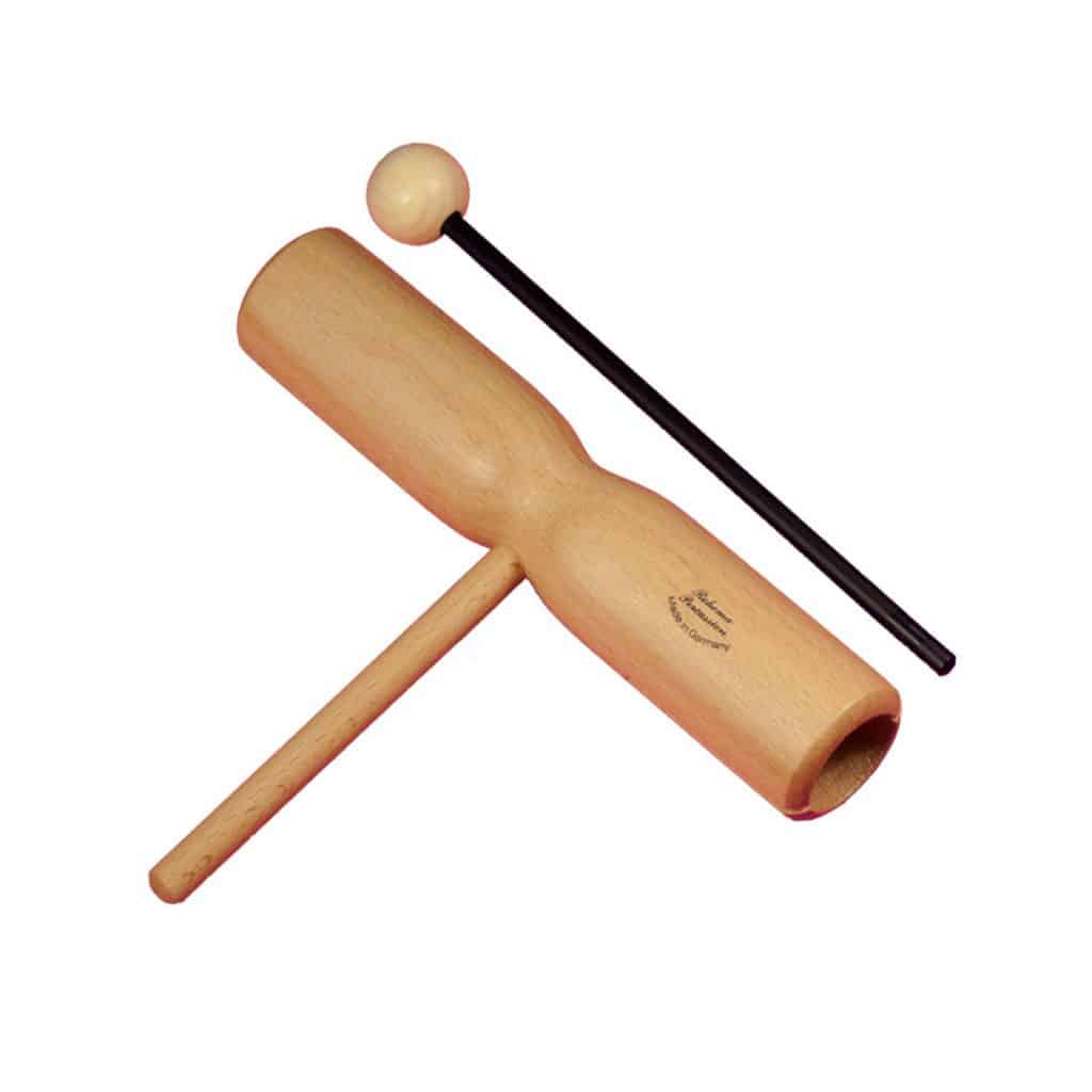 Röhren-Trommel aus Holz mit Haltestab