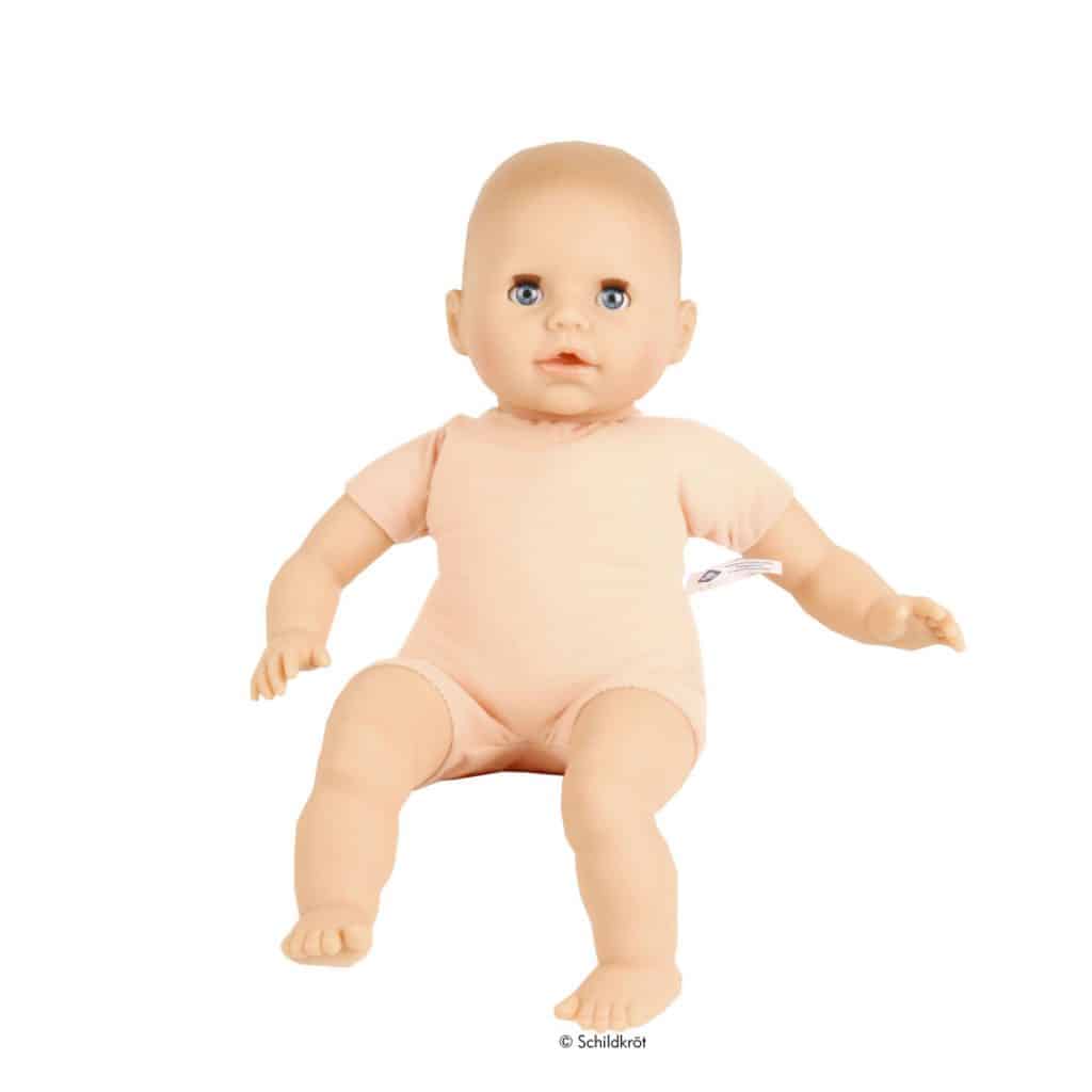Schildkröt Puppe Baby Amy 45cm mit gestreiftem Kleid