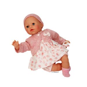 Schildkröt Puppe Baby Amy 45cm mit Schnuller und rosa Kleid