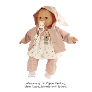 Schildkröt Puppenkleidung Rosa mit Hasenmotiv 45cm