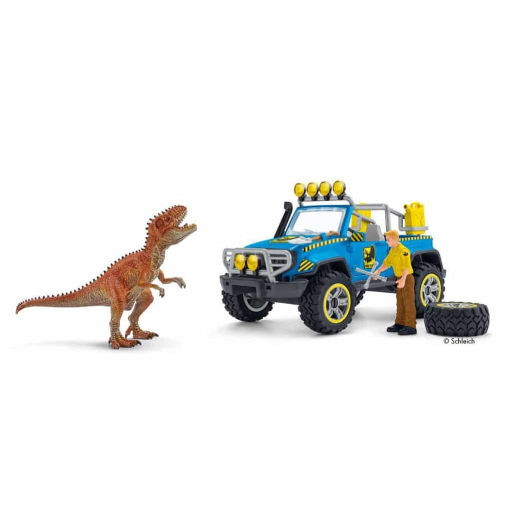 Schleich Dinosaurs Geländewagen mit Dino-Außenposten