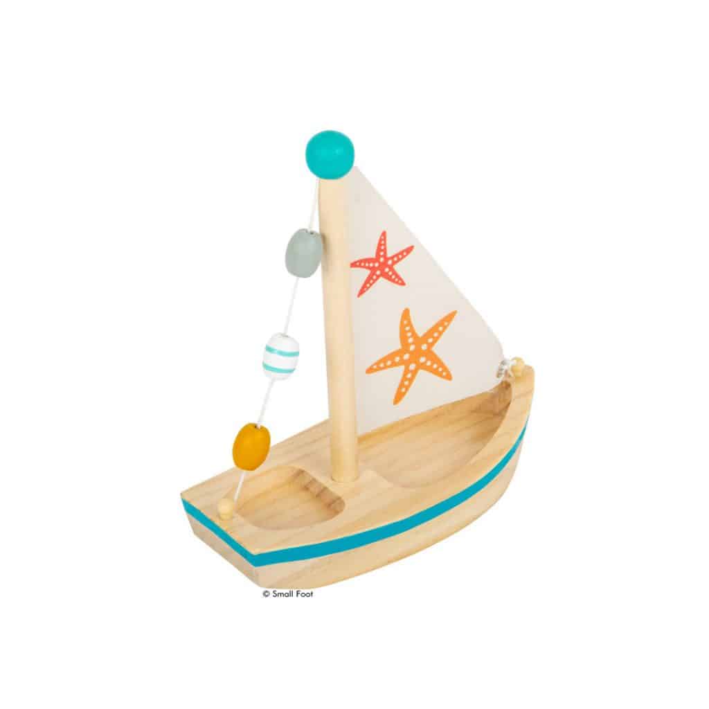 Wasserspielzeug Segelboot Seestern aus Holz