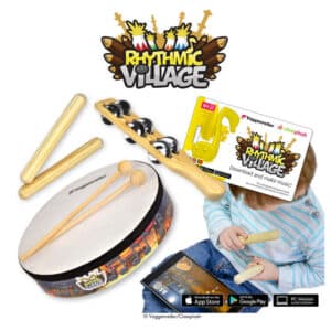 Rhythmic Village Percussion Set Lern-App mit Trommel