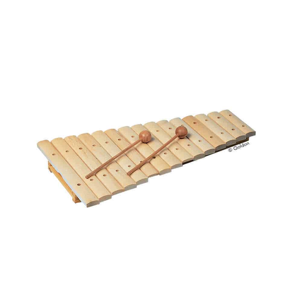 Xylophon natur aus Holz mit 15 Klangplatten