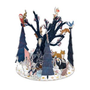 3D Adventskalender Wintertiere am Baum