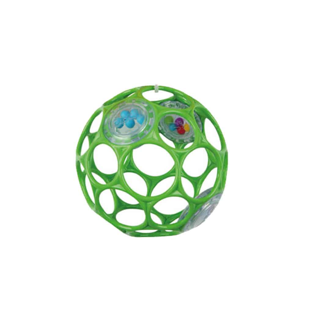 Babyspielzeug Greifling O-Ball Rattle mit Rassel, Grün