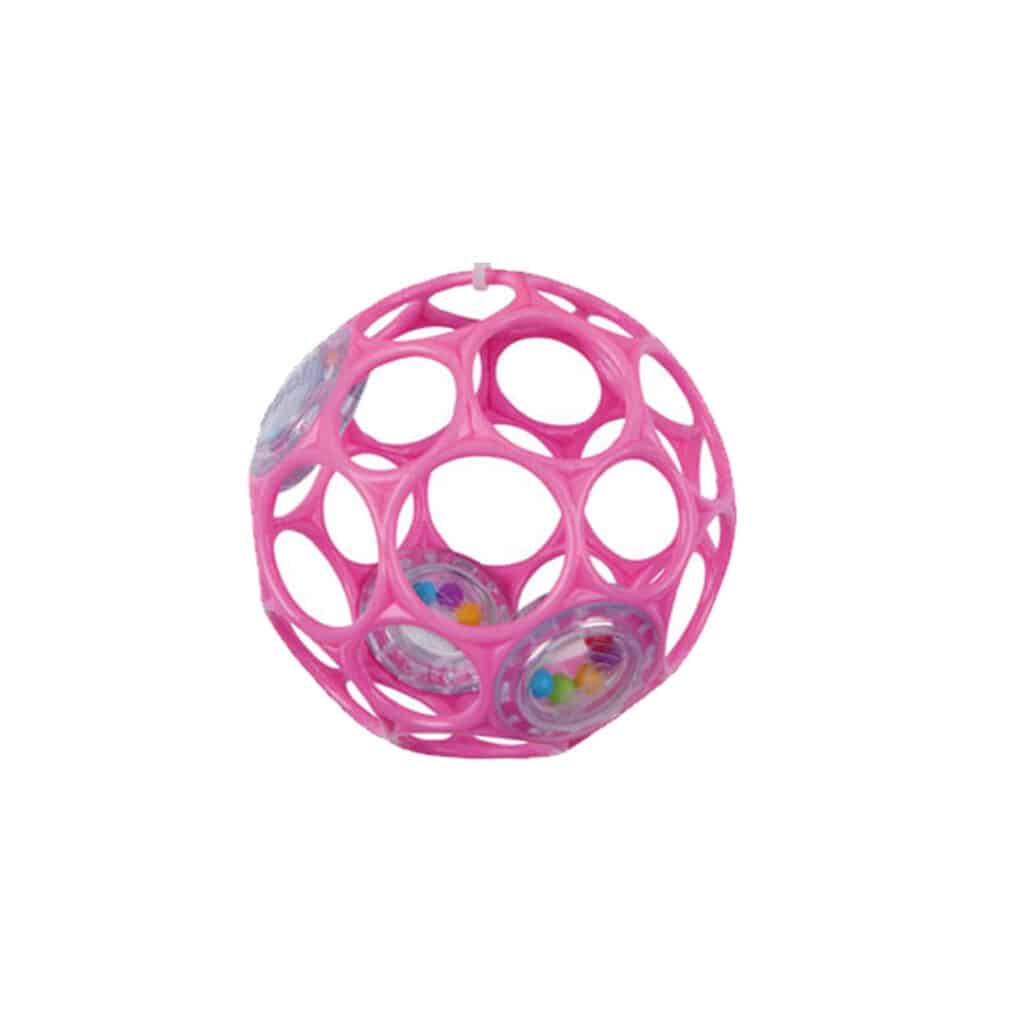 Babyspielzeug Greifling O-Ball Rattle mit Rassel, Pink