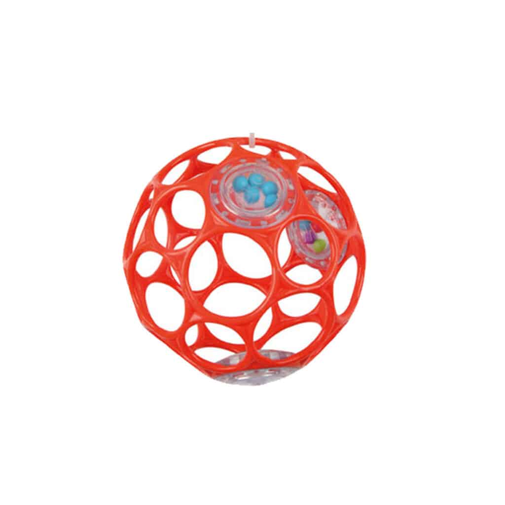 Babyspielzeug Greifling O-Ball Rattle mit Rassel, Rot