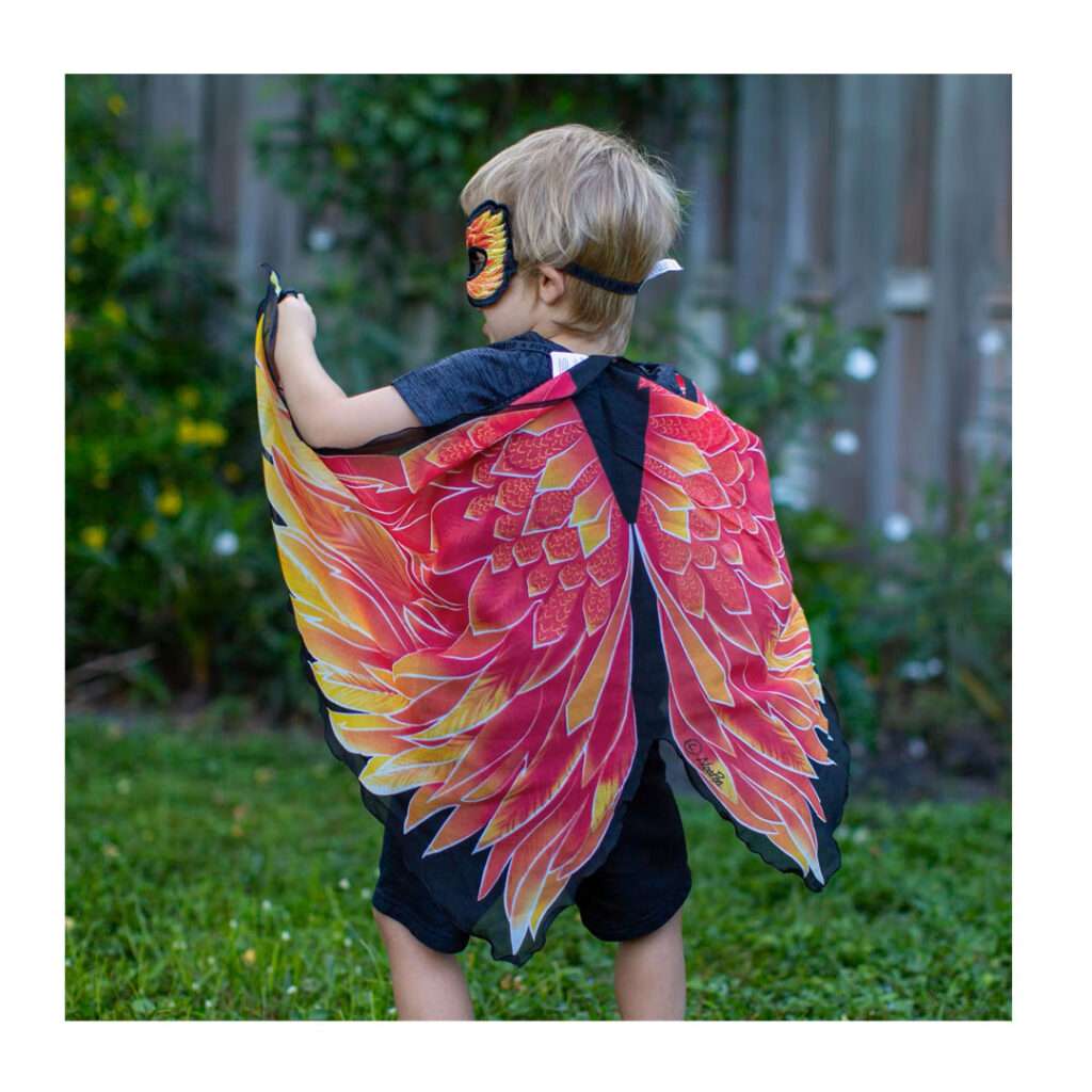 Dreamy-Dress-Ups-Kostuem-Fluegel mit Maske Feuervogel Firebird Rot